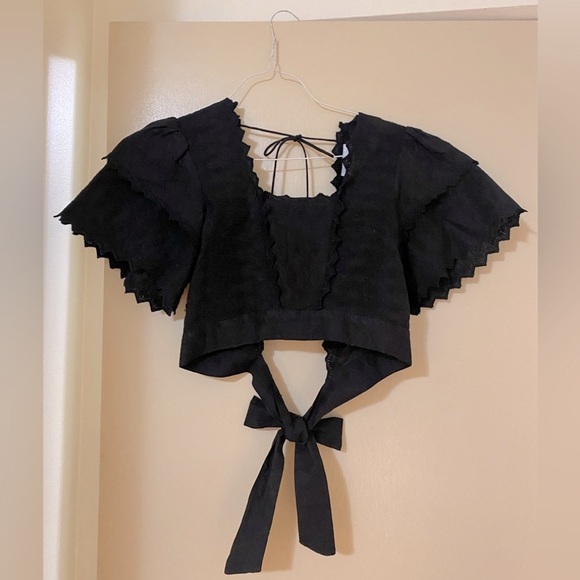 Black Backless Crop Top - Picture 1 of 5
